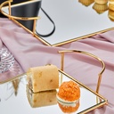 SET 2 PLATEAUX DECO METAL 36X25 CM / 27X18 CM MODELE OR 
