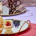 SET 2 PLATEAUX DECO METAL ROND 25 CM / 30 CM MODELE OR 