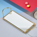 PLATEAU DECO METAL RECTANGULAIRE 27X14 CM MODELE OR 