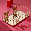 PLATEAU DECO METAL 17X30 CM MODELE OR MIRROIR BRONZE