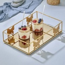 PLATEAU DECO METAL 36X23 CM MODELE OR MIRROIR BRONZE
