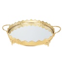 PLATEAU DECO METAL ROND AVEC POIGNEE 35 CM MODELE OR 