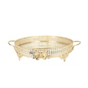 PLATEAU DECO METAL ROND AVEC POIGNEE 30 CM MODELE OR 