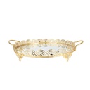 PLATEAU DECO METAL ROND AVEC POIGNEE 30 CM MODELE OR 