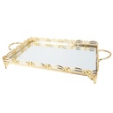 PLATEAU DECO METAL RECTANGULAIRE 37X24 CM MODELE OR 