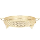 PLATEAU DECO METAL ROND AVEC POIGNEE 35 CM MODELE OR 