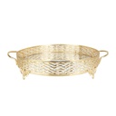 PLATEAU DECO METAL ROND AVEC POIGNEE 30 CM MODELE OR 