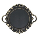 PLATEAU DECO PLASTIQUE CASABLANCA 30 CM MIX BLANC/NOIR/OR