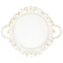 PLATEAU DECO PLASTIQUE CASABLANCA 30 CM MIX BLANC/NOIR/OR