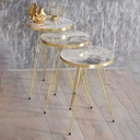 SET 4 TABLES : 3 X DIAMETRES 33 CM + TABLE 90X50X43 CM 