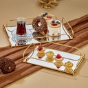 SET 2 PLATEAUX DECO METAL 38X26 CM / 30X19 CM MODELE OR 