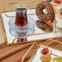 SET 2 PLATEAUX DECO METAL 38X26 CM / 30X19 CM MODELE OR 