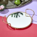 PLATEAU DECO METAL ROND 20 CM MODELE OR