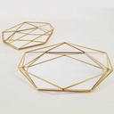 SET 2 PLATEAUX DECO METAL 35X28 CM + 28X21 CM MODELE OR 