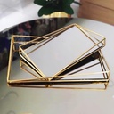 SET 2 PLATEAUX DECO METAL 33X22 CM + 28X18 CM MODELE OR 