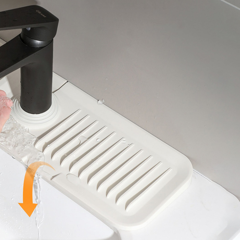 ORGANIZER EVIER SILICONE 37X15 CM BLANC