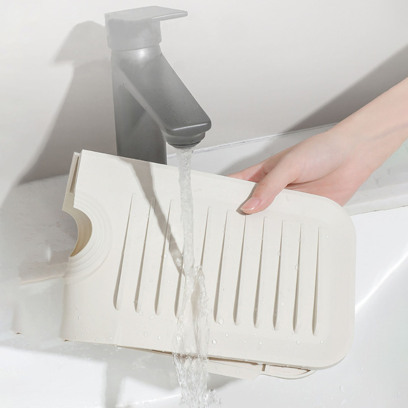 ORGANIZER EVIER SILICONE 37X15 CM BLANC