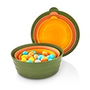 SET 3 BOITES PLASTIQUE ALIMENTAIRE AVEC COUVERCLE 400 CC / 700 CC / 1100 CC MIX COULEURS