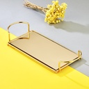 PLATEAU DECO METAL RECTANGULAIRE 27X14 CM MODELE OR MIRROIR BRONZE