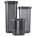 SET 3 BOITES ALIMENTAIRES PLASTIQUE 0.60 / 1.30 / 1.90 LITRES COULEUR MAT