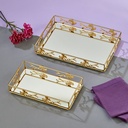SET 2 PLATEAUX DECO METAL 38X26X5 CM / 30X19X5 CM MODELE OR