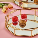 SET 2 PLATEAUX DECO METAL 27X5 CM / 32X5 CM MODELE OR