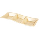 PLATEAU APERITIF 3 COMPARTIMENTS PLASTIQUE 27X10 CM COULEUR OR