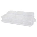 SET PETIT DEJEUNER TRANSPARENT CRYSTAL 6 COMPARTIMENTS 33X21X6 CM 