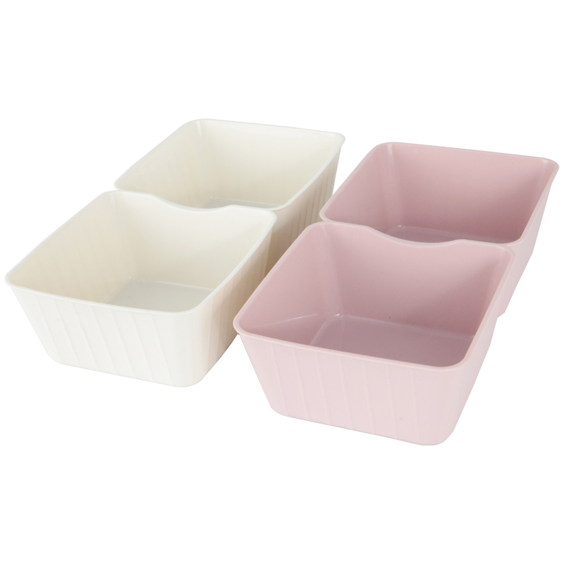 BOL APERITIF 2 COMPARTIMENTS PLASTIQUE 18X9X5 CM MIX GRIS/BLANC/BEIGE/ROSE