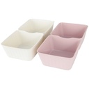 BOL APERITIF 2 COMPARTIMENTS PLASTIQUE 18X9X5 CM MIX GRIS/BLANC/BEIGE/ROSE