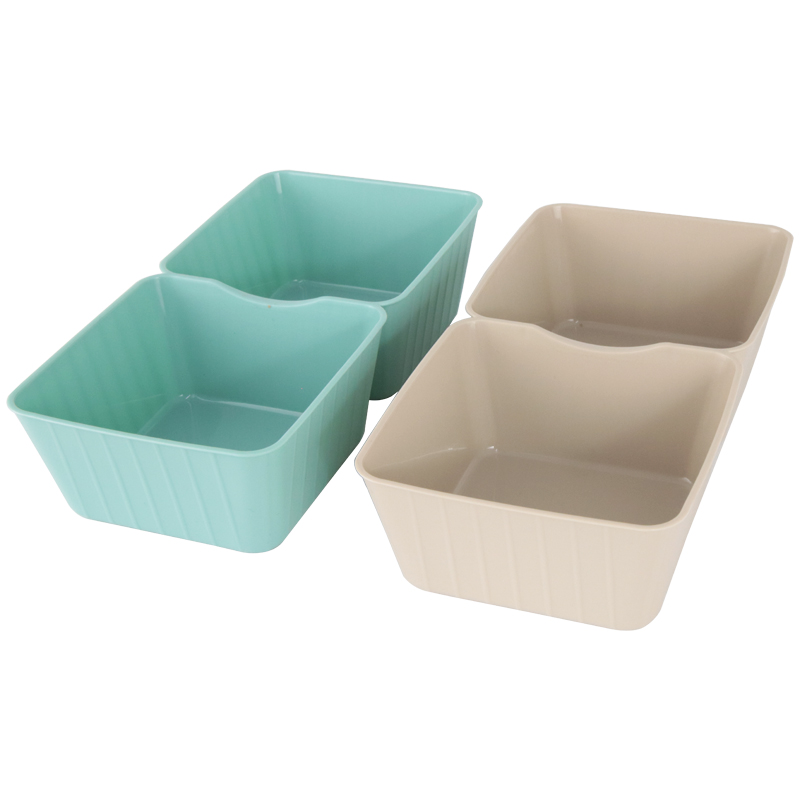BOL APERITIF 2 COMPARTIMENTS PLASTIQUE 18X9X5 CM MIX GRIS/BLANC/BEIGE/ROSE