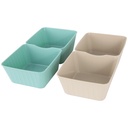 BOL APERITIF 2 COMPARTIMENTS PLASTIQUE 18X9X5 CM MIX GRIS/BLANC/BEIGE/ROSE