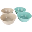 BOL APERITIF 2 COMPARTIMENTS PLASTIQUE 26X13X5 CM MIX GRIS/BLANC/BEIGE/ROSE