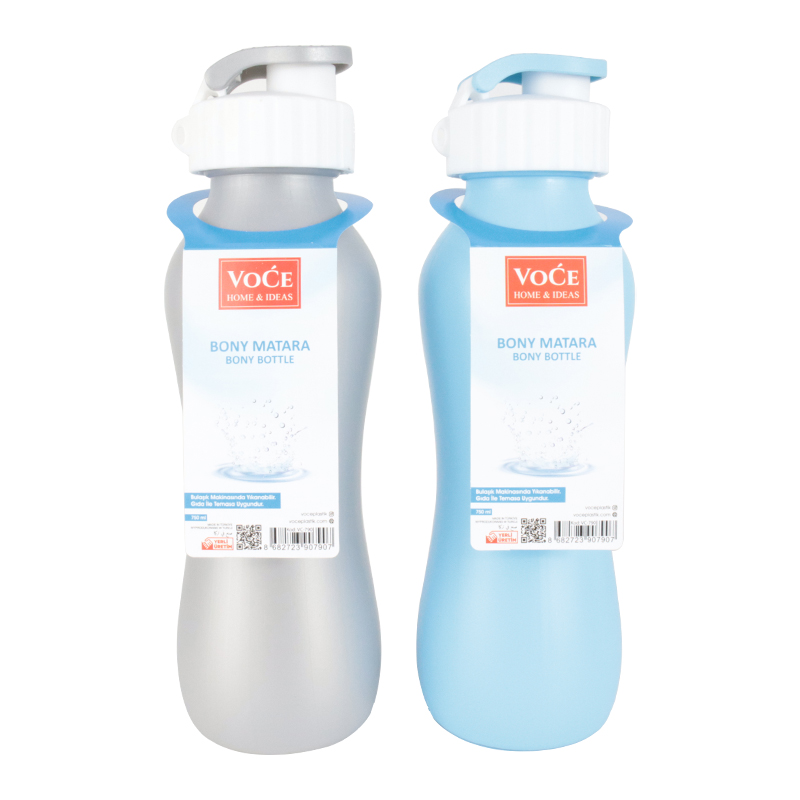 BOUTEILLE EAU PLASTIQUE MIX BLANC/ROSE/TAUPE/BLEU 700 ML 