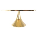 PLATEAU DE PRESENTATION DECO METAL AVEC VERRE 25X25X14 CM MODELE OR