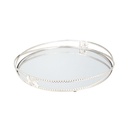 PLATEAU DECO METAL ROND 30 CM NOUVEAU DESIGN MODELE ARGENT