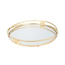 PLATEAU DECO METAL ROND 30 CM NOUVEAU DESIGN MODELE OR