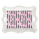 PLATEAU DECO PLASTIQUE 43X33 CM MIX BLANC / NOIR