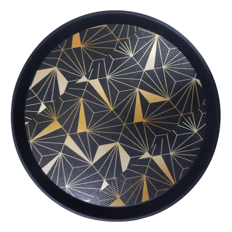 PLATEAU DECO PLASTIQUE NOIR 36 CM 