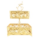 PLATEAU DECO PRESENTATION METAL CARRE MODELE OR 15X15 / 20X20 / X 28 CM