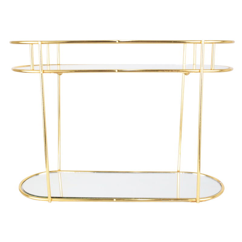 PLATEAU PRESENTATION ROND 2 NIVEAUX 37X12X26 CM MODELE OR 