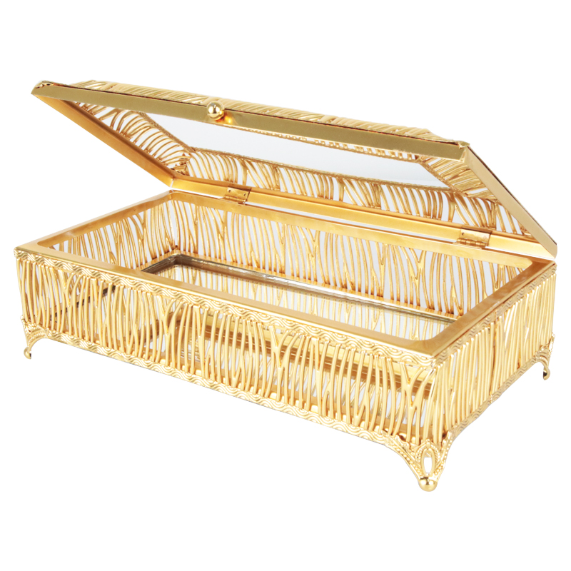 PORTE PAPIER METAL 24X12X8 CM MODELE OR 