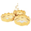 PRESENTOIR DECO METAL 3 COMPARTIMENTS 26X26X14 CM MODELE OR