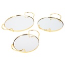 SET 3 PLATEAUX DECO METAL MODELE OR 12 / 15 / 18 CM 