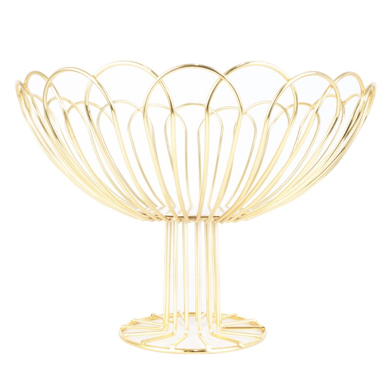 CORBEILLE A FRUITS LUXE AVEC PIEDS 27X20 CM DECO METAL MODELE OR 