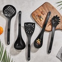 SET 6 PIECES (5 ACCESSOIRES CUISINE ET SUPPORT) PLASTIQUE COULEUR NOIR 39X12 CM 