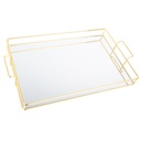 PLATEAU DECO METAL AVEC POIGNEE 42X27X4 CM MODELE OR 