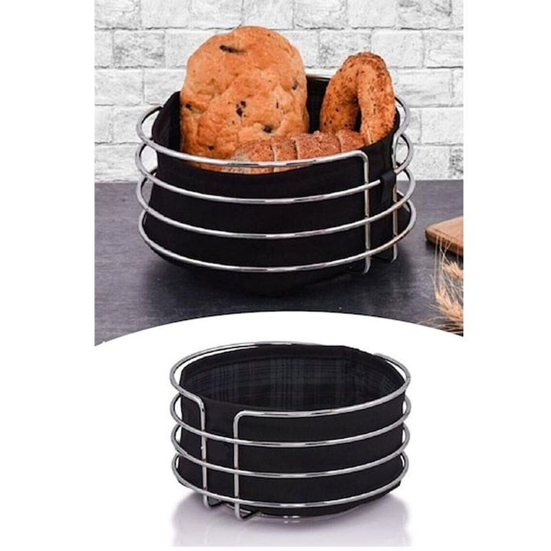 PANIER A PAIN DECO METAL 20X12 CM MODELE ARGENT
