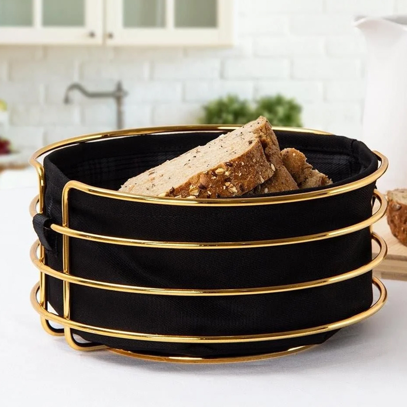 PANIER A PAIN DECO METAL 20X12 CM MODELE OR