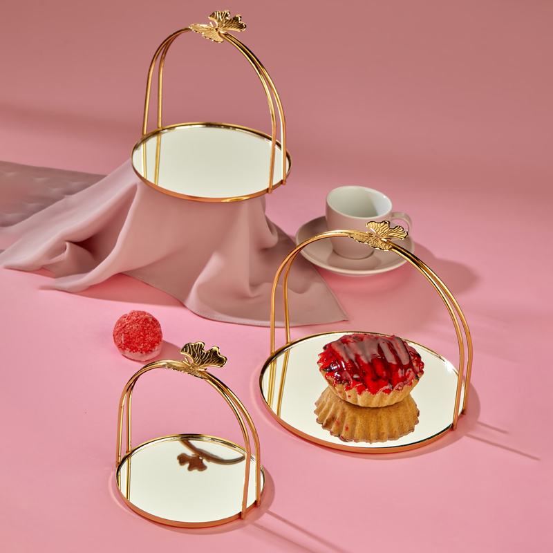 SET 3 PRESENTOIRS METAL DECO 12/15/18 CM MODELE OR 